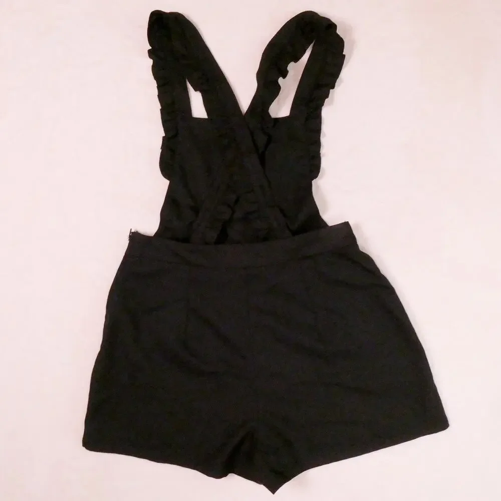 Hot Topic Black Embroidered Ghost Pinafore Romper Size M Pumpkins Whimsygoth - Picture 2 of 8